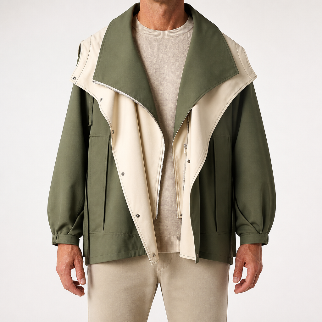 Anna | Womens Windbreaker Jacket Hooded Zip Lightweight Loose Coat, Green