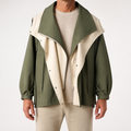 Anna | Womens Windbreaker Jacket Hooded Zip Lightweight Loose Coat, Green