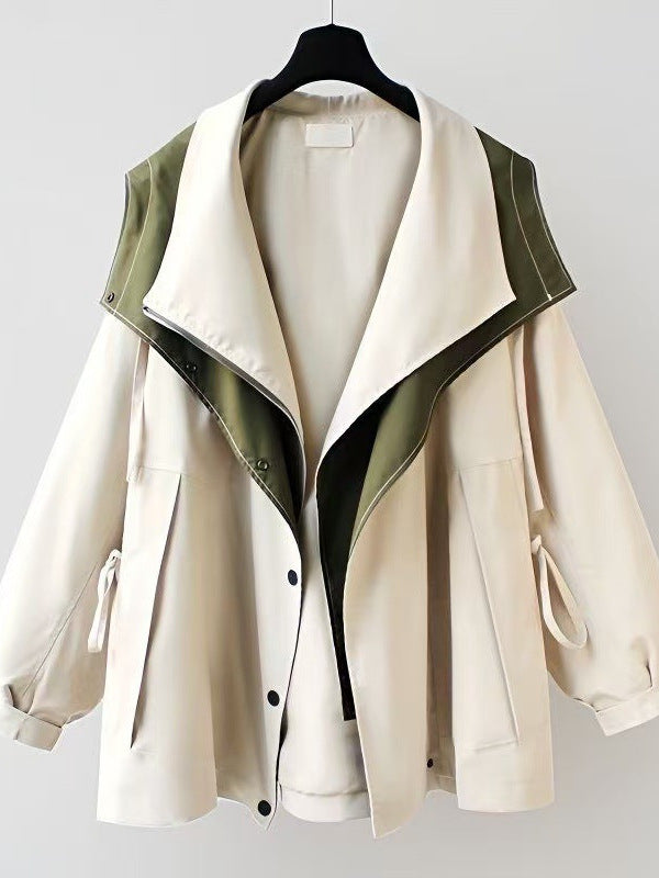 Anna | Womens Windbreaker Jacket Hooded Zip Lightweight Loose Coat