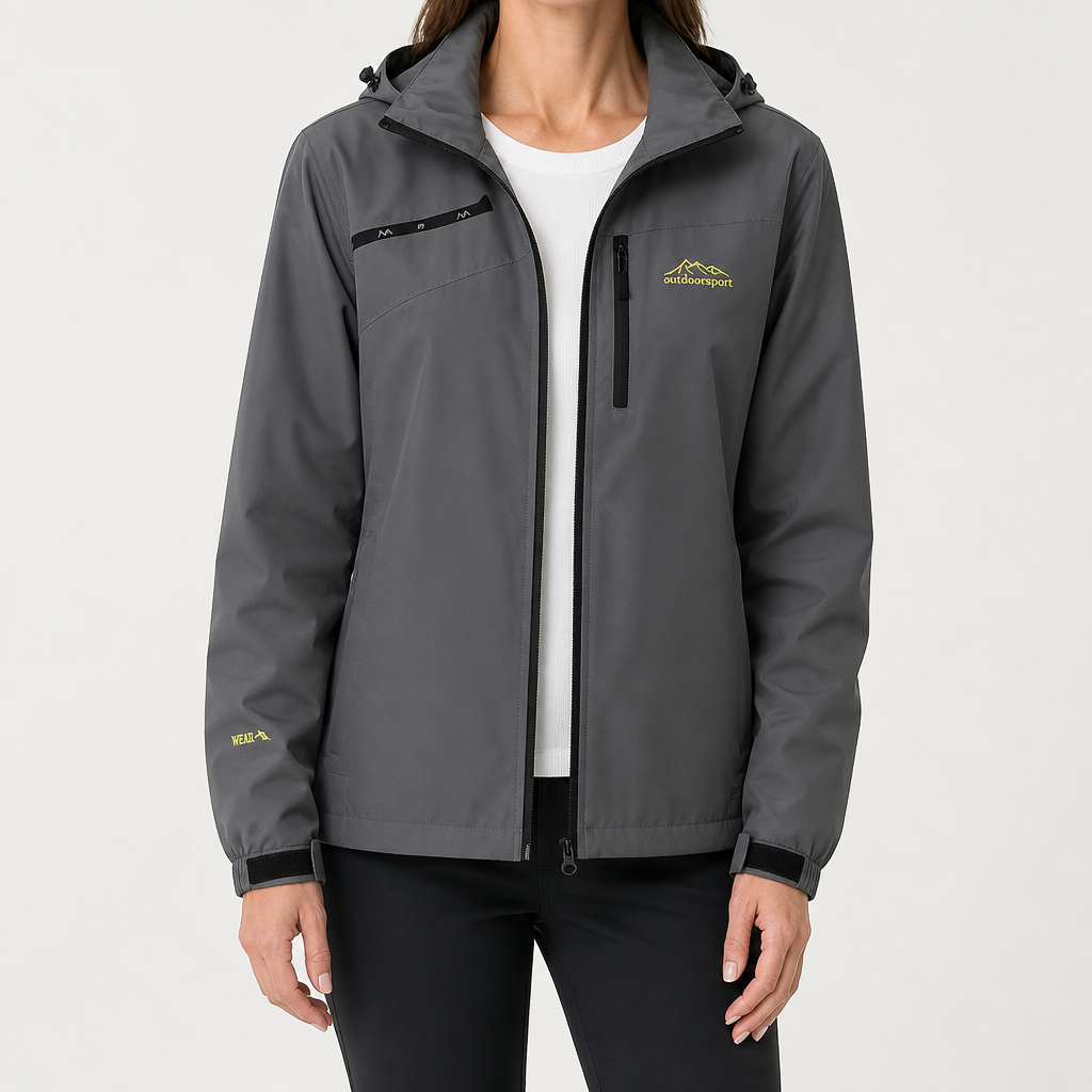 Anne | Womens Waterproof Windproof Rain Jacket, Dark Grey