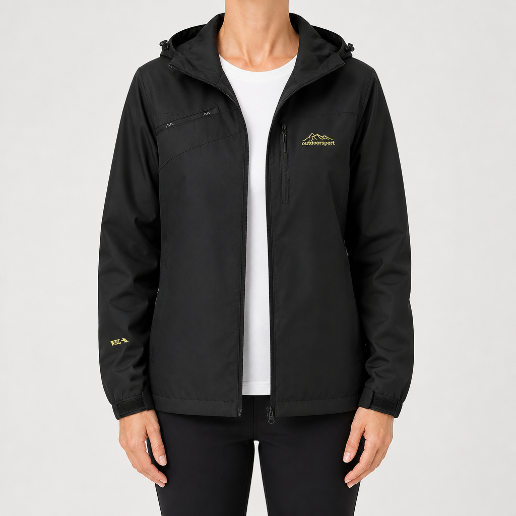 Anne | Womens Waterproof Windproof Rain Jacket, Black