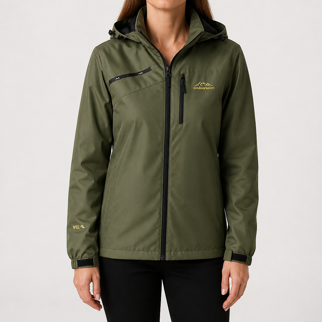 Anne | Womens Waterproof Windproof Rain Jacket, Army Green