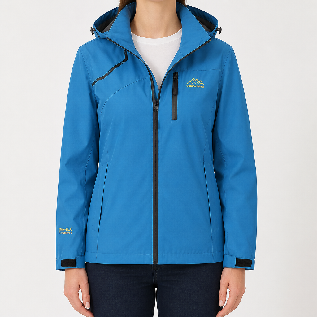 Anne | Womens Waterproof Windproof Rain Jacket, Denim Blue