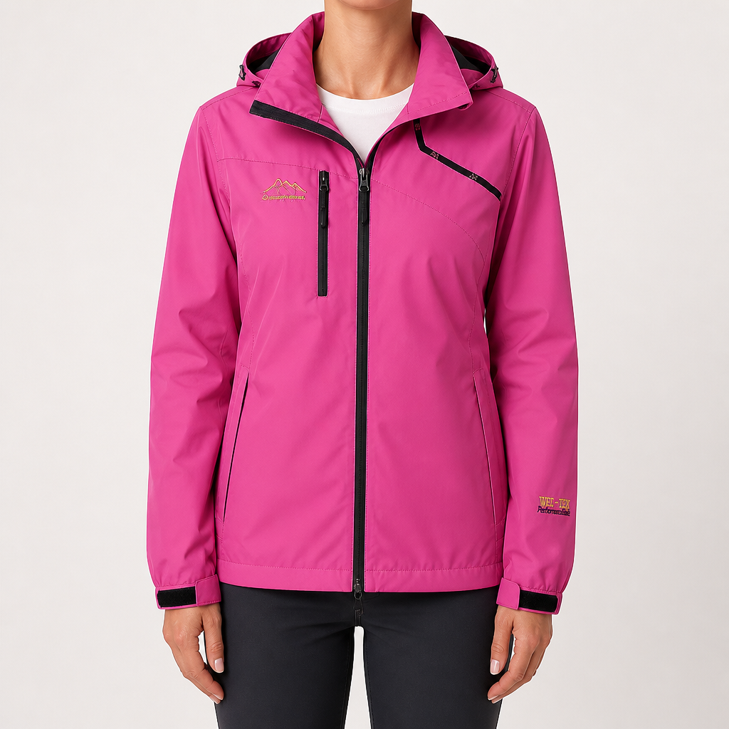 Anne | Womens Waterproof Windproof Rain Jacket, Rose Red
