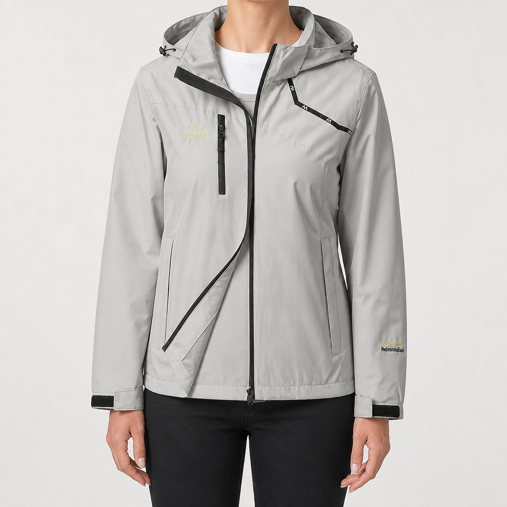 Anne | Womens Waterproof Windproof Rain Jacket, Cream 2