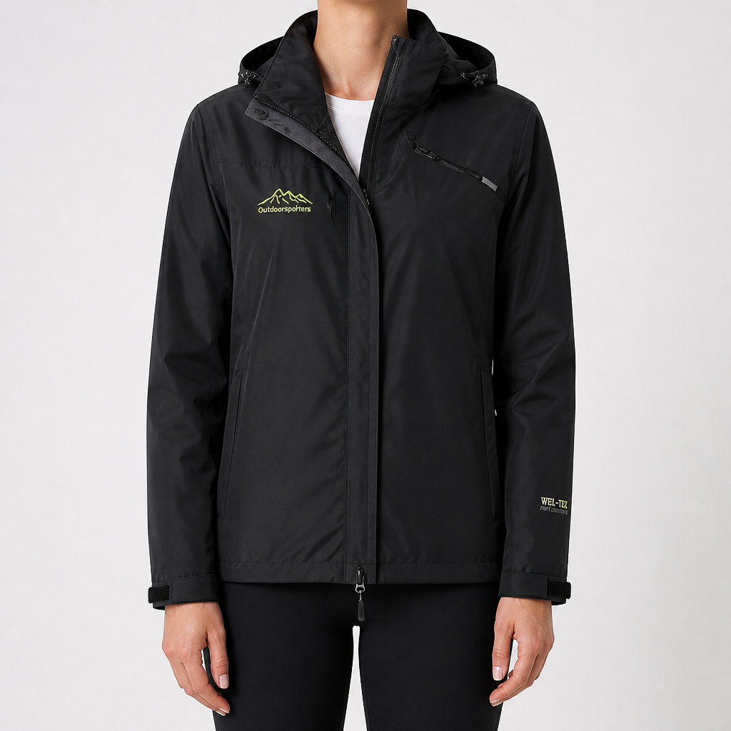 Anne | Womens Waterproof Windproof Rain Jacket, Black 2