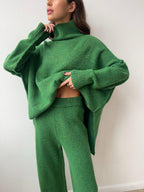 Anouk | Womens High Neck Knitted Jumper and Trousers Set - 1