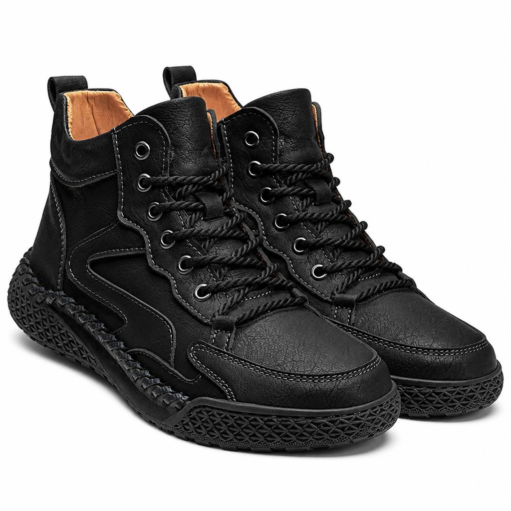 Anthony | Mens Lace Up Ankle Boots High Top Casual Winter Footwear