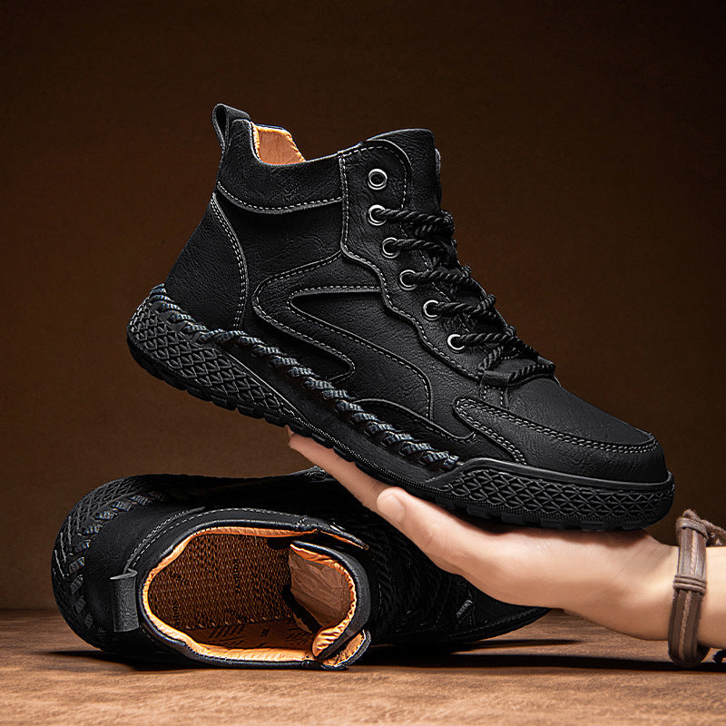 Anthony | Mens Lace Up Ankle Boots High Top Casual Winter Footwear