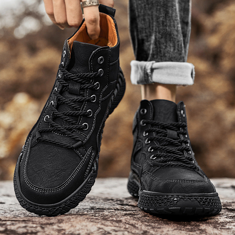 Anthony | Mens Lace Up Ankle Boots High Top Casual Winter Footwear