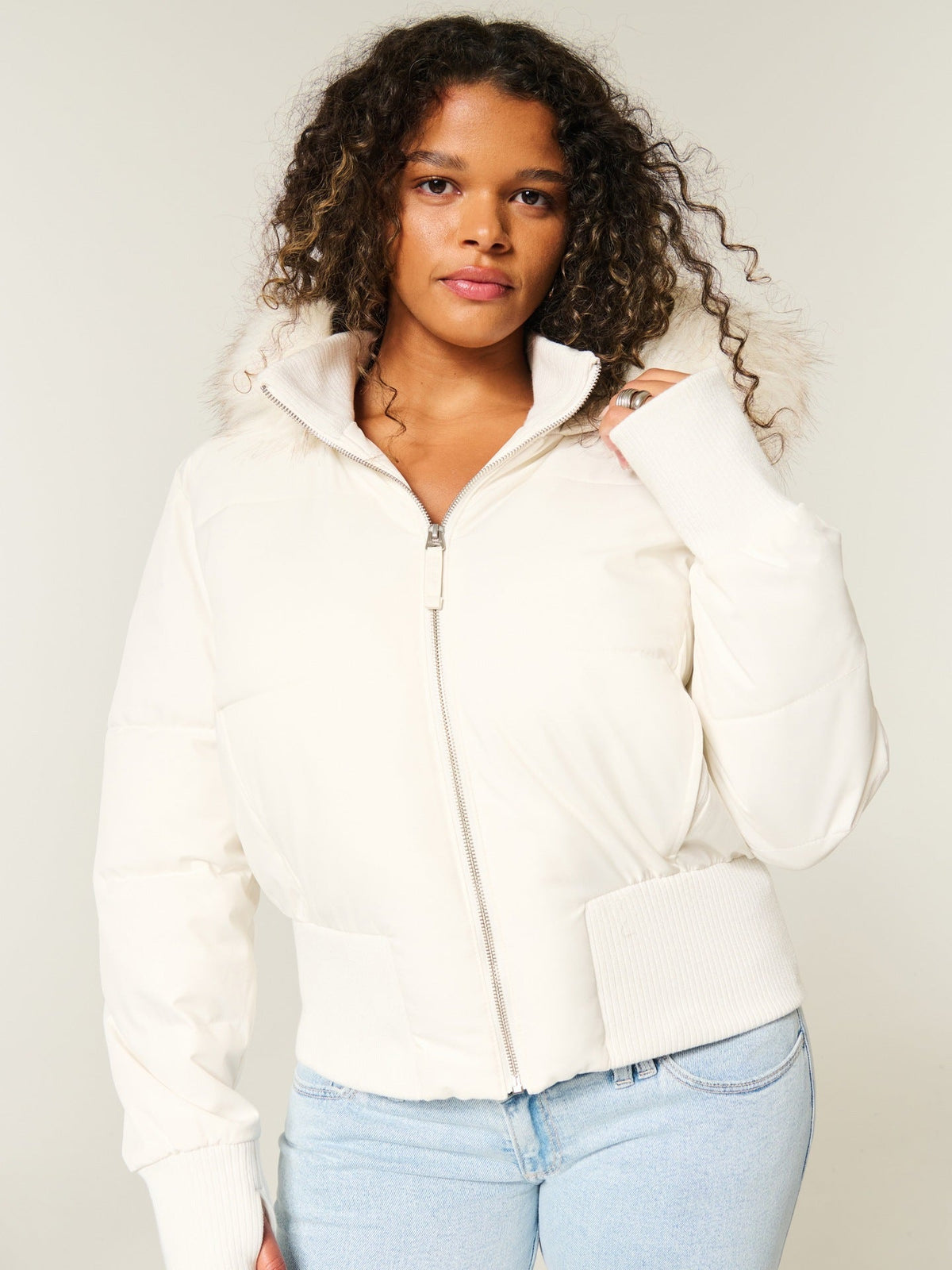 Aria | Womens Hooded Fur Collar Padded Puffer Jacket