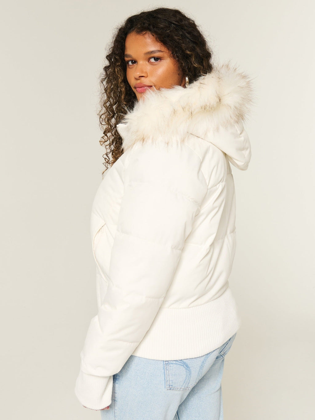 Aria | Womens Hooded Fur Collar Padded Puffer Jacket