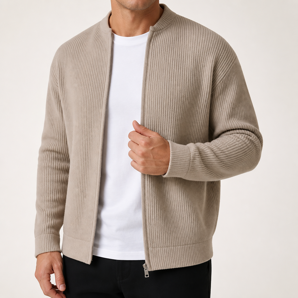Arlo | Mens Varsity Jacket Corduroy Baseball Bomber Casual Letterman Coat, Khaki