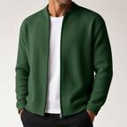Arlo | Mens Varsity Jacket Corduroy Baseball Bomber Casual Letterman Coat, Dark Green