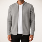 Arlo | Mens Varsity Jacket Corduroy Baseball Bomber Casual Letterman Coat, Light Gray
