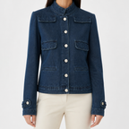 Ashlee | Womens Vintage Washed Denim Jacket, Blue