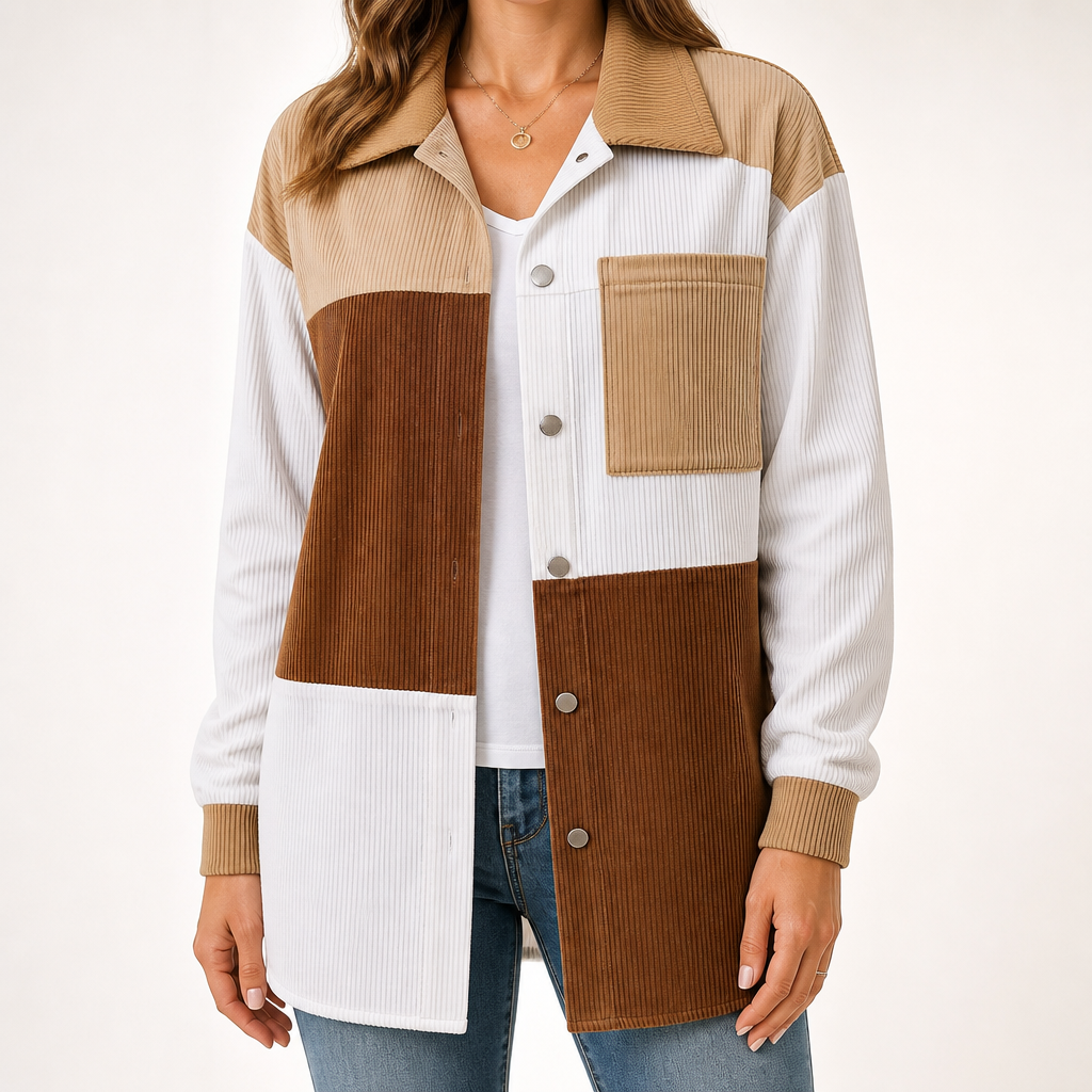 Ashley | Womens Stand Collar Shirt Loose Fashion Blouse, Mixed