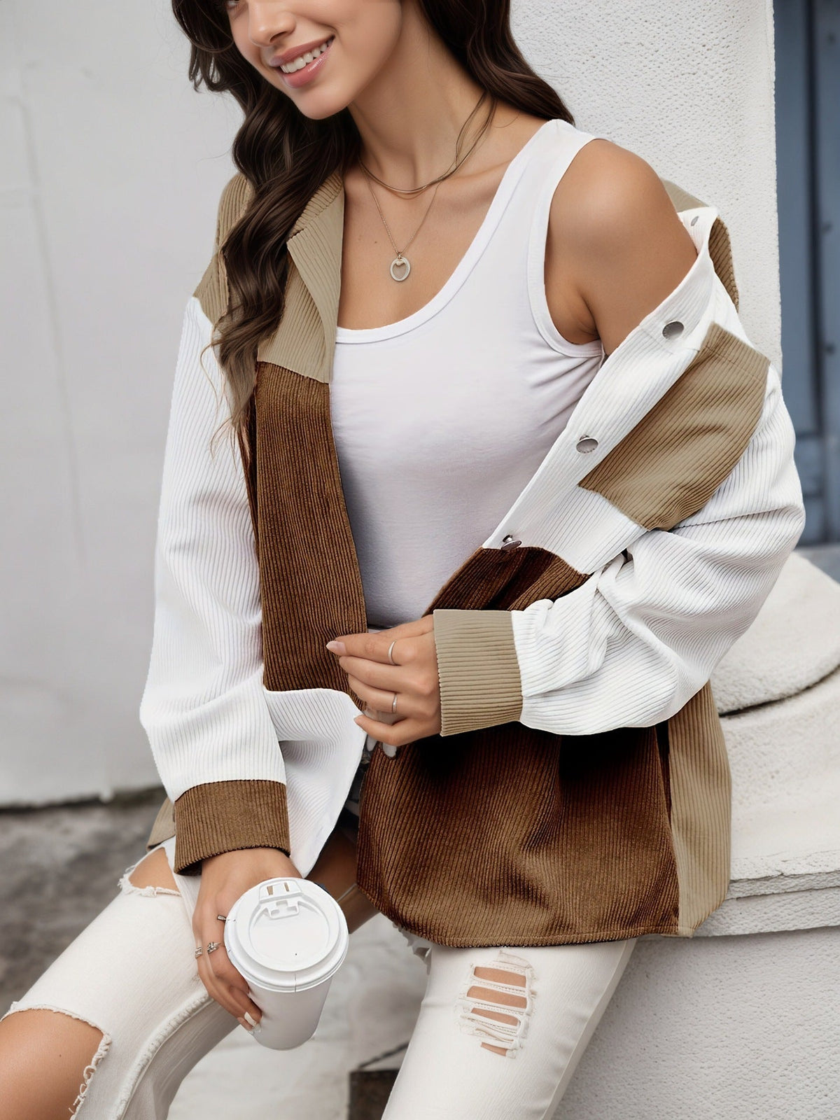 Ashley | Womens Stand Collar Shirt Loose Fashion Blouse
