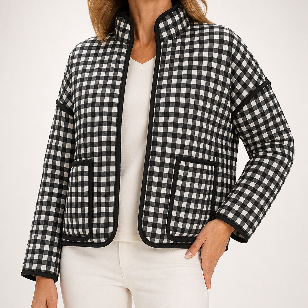 Audrina | Womens Lightweight Printed Padded Cotton Puffer Jacket, White
