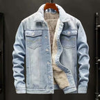 Augustus | Mens Fleece Lined Casual Denim Jean Jacket