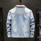 Augustus | Mens Fleece Lined Casual Denim Jean Jacket