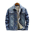 Augustus | Mens Fleece Lined Casual Denim Jean Jacket
