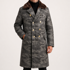 Aurelius | Mens Winter Long Military Padded Warm Thickened Coat, Grey