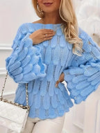 Avery | Womens Oversized Knit Loose Pullover Long Sleeve Sweater
