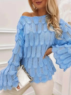 Avery | Womens Oversized Knit Loose Pullover Long Sleeve Sweater