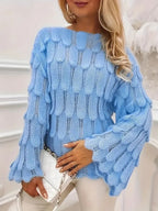 Avery | Womens Oversized Knit Loose Pullover Long Sleeve Sweater