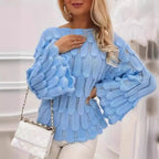 Avery | Womens Oversized Knit Loose Pullover Long Sleeve Sweater