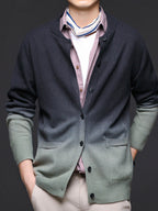 Barnaby | Mens Gradient Knit Cardigan Premium Jumper Coat - 1