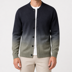 Barnaby | Mens Knit Cardigan Gradient Premium Jumper Sweater Coat, Green