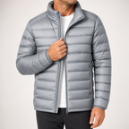 Barnaby | Mens Quilted Lightweight Puffer Winter Hooded Jacket, Grey
