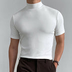 Barrett | Mens Slim Fit Turtleneck Short Sleeve T Shirt - White