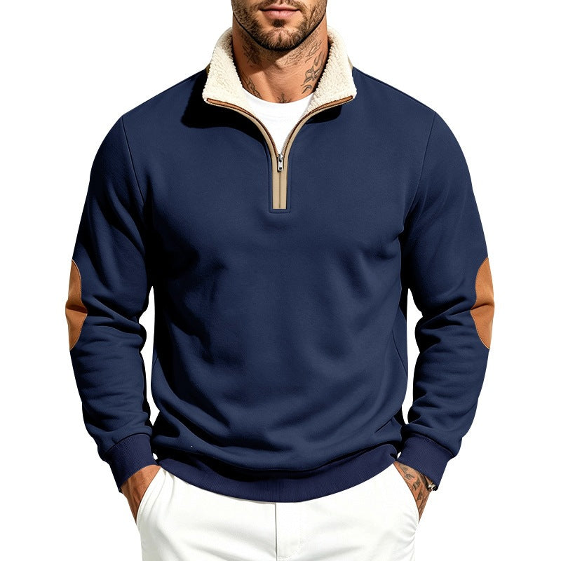 Barry | Mens Half Zip Fleece Sweatshirt Long Sleeve Pullover Top