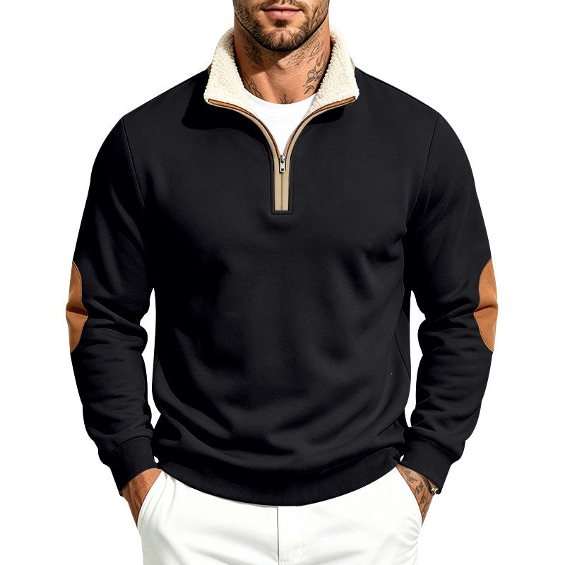 Barry | Mens Half Zip Fleece Sweatshirt Long Sleeve Pullover Top