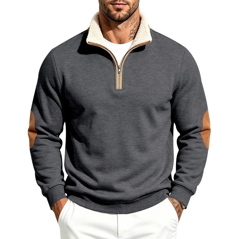 Barry | Mens Half Zip Fleece Sweatshirt Long Sleeve Pullover Top