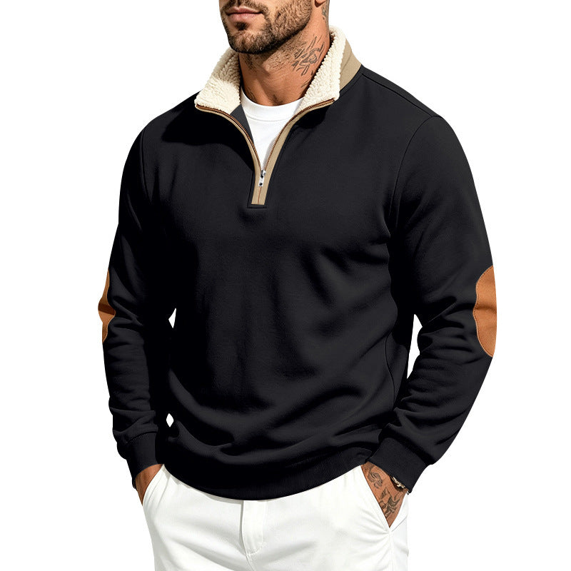 Barry | Mens Half Zip Fleece Sweatshirt Long Sleeve Pullover Top