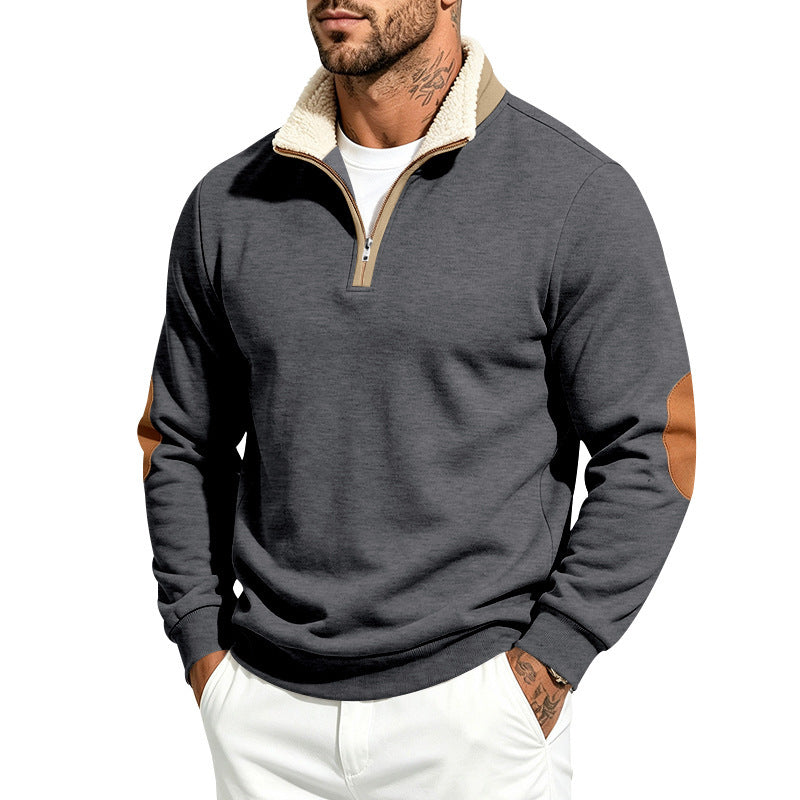 Barry | Mens Half Zip Fleece Sweatshirt Long Sleeve Pullover Top