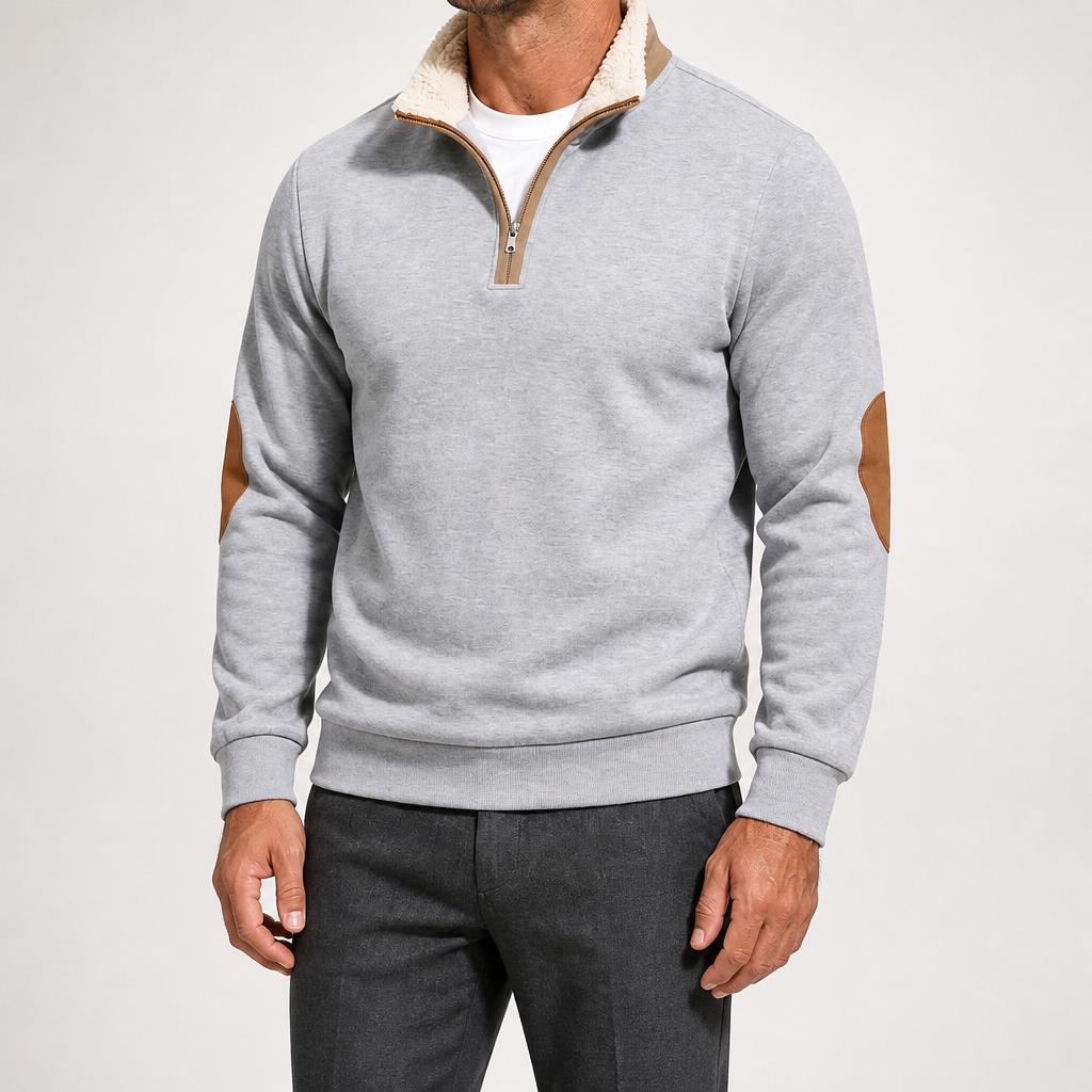 Barry | Mens Half Zip Fleece Sweatshirt Long Sleeve Pullover Top, Design 3
