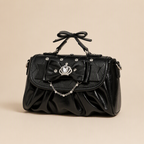 Baz | Womens Shoulder Bag Bow Rhinestone Evening Handbag, Black