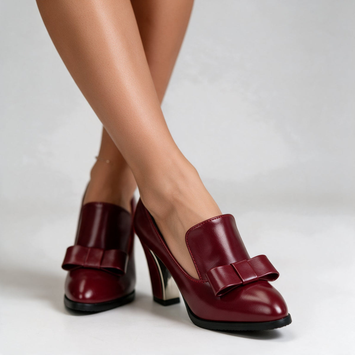Beatrice bow block heels for women