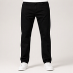 Ben | Mens Straight Leg Relaxed Loose Fit Stretch Washed Denim Jeans, Black