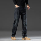 Ben | Mens Straight Leg Relaxed Loose Fit Stretch Washed Denim Jeans