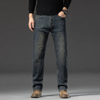 Ben | Mens Straight Leg Relaxed Loose Fit Stretch Washed Denim Jeans