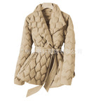 Bernadette | Womens Padded Waist Cinching Cotton Coat - 4