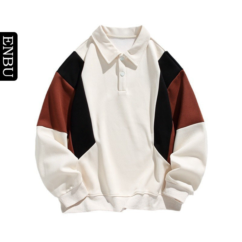 Bertram | Mens Colour Block Long Sleeve Polo Shirt Casual - 5