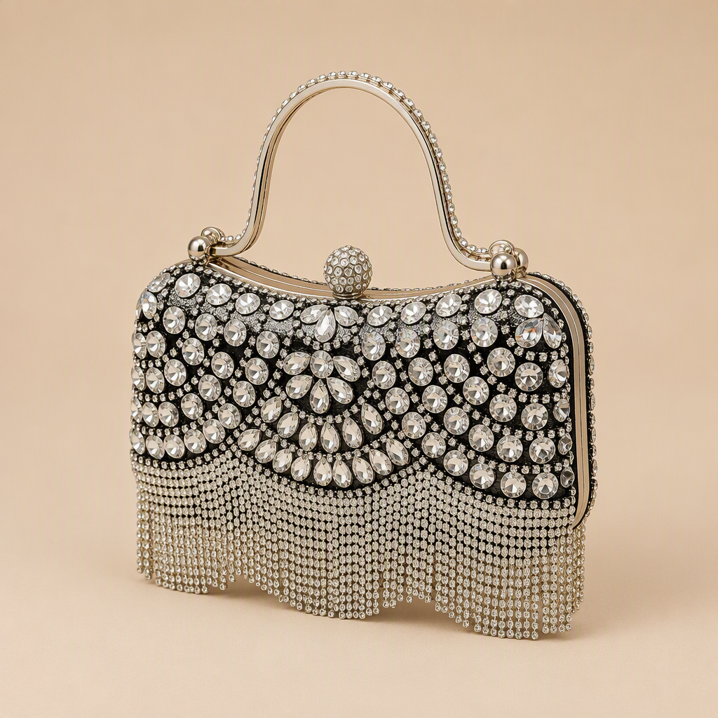 Beverly | Womens Clutch Purse Evening Dinner Party Handbag, Black