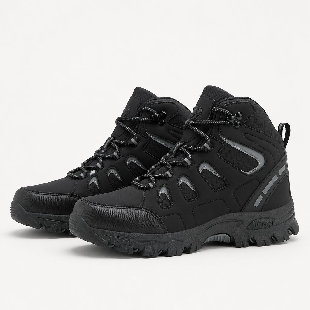Billie | Womens Water Resistant Breathable High Top Walking Hiking Boots, Black
